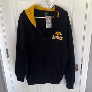 Colosseum Black and Gold Iowa Hawkeyes Zip-Up Hoodie